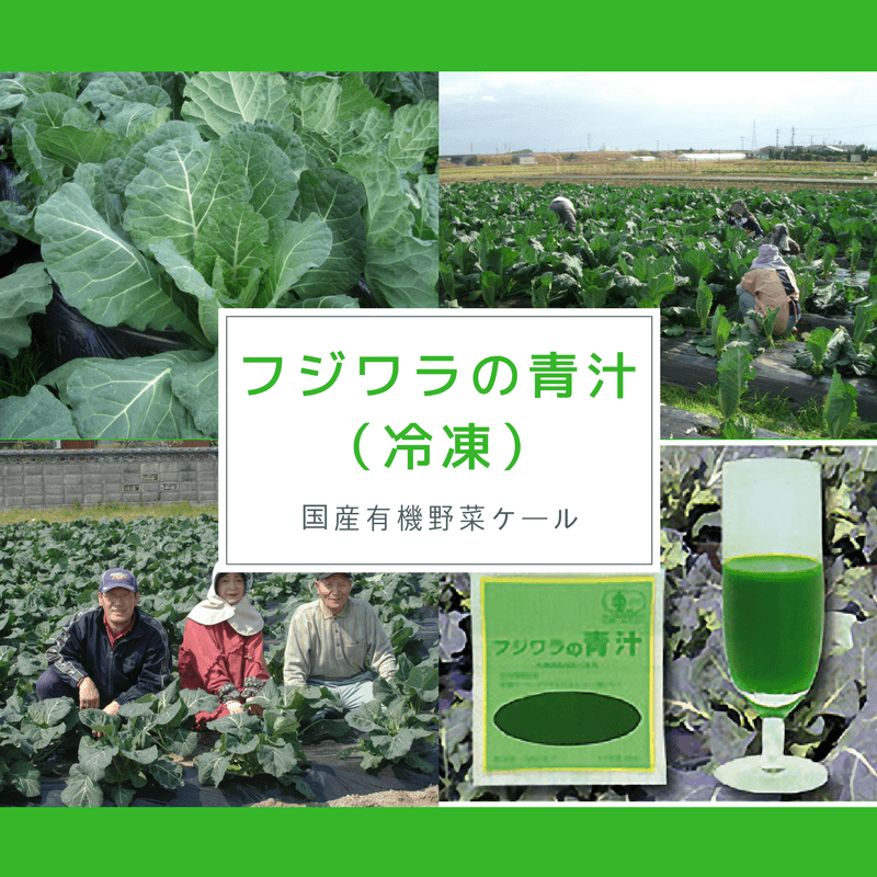 【国産有機野菜ケール青汁】フジワラの青汁（冷凍）90ml×7パック【有機JAS認定】